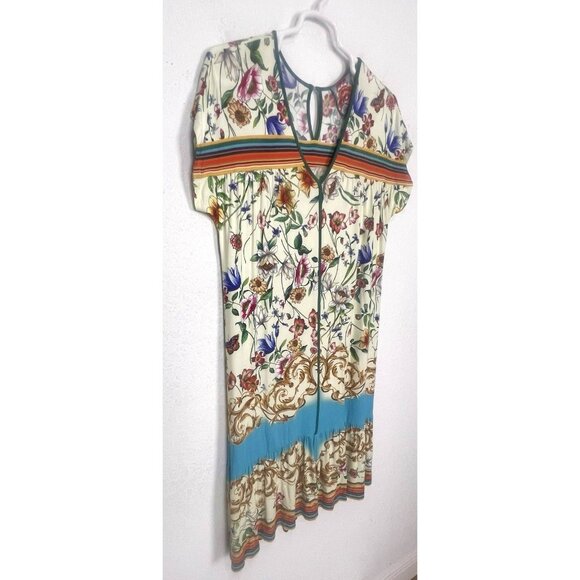 Johnny Was Felix Trapeze Floral & Striped Banboo Midi Casual Dress Medium M - Picture 5 of 14